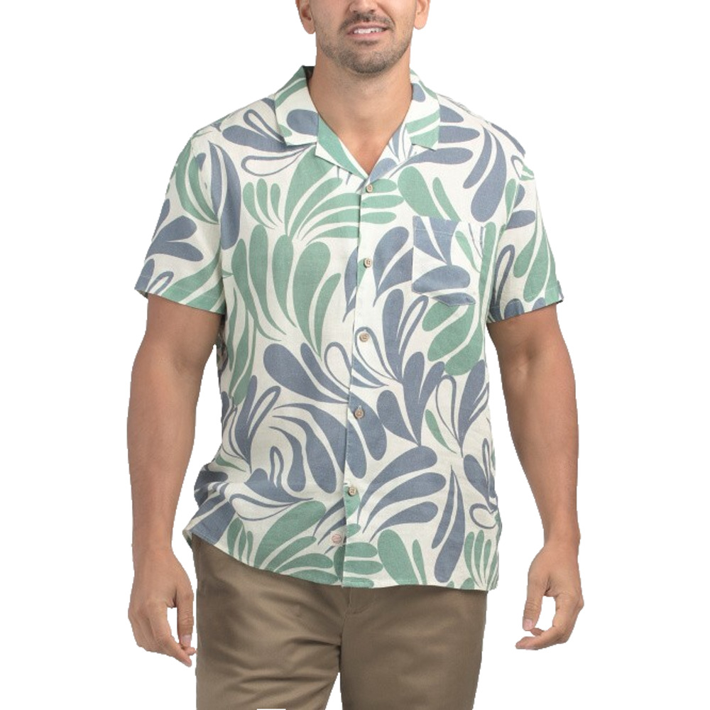 Marine Layer | Men’s Tencel Linen Resort Short-Sleeve Shirt | M | Abstract Flora